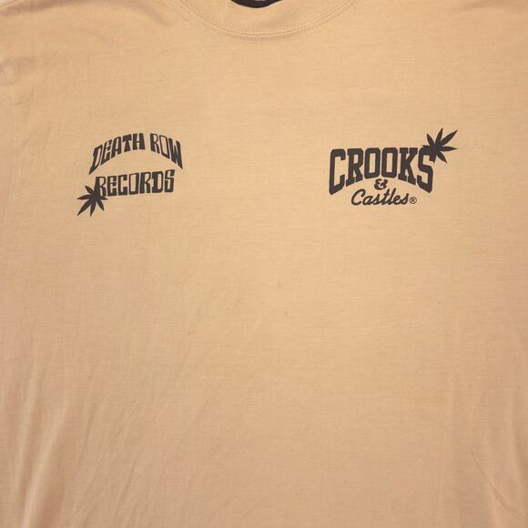 Crooks and Castles Death Row Records Band T Shirt Mens Size Small S Tan - Picture 4 of 9